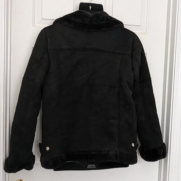 Steve Madden Women's Faux-Shearling Coat, Created for Macy's Size M Black - Picture 7 of 13